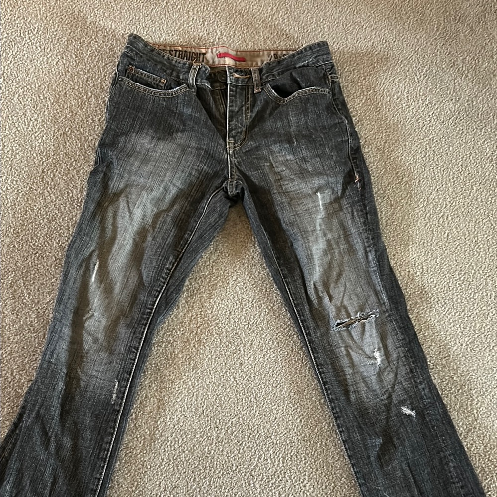 Converse Black Slim Straight Jeans Distressed